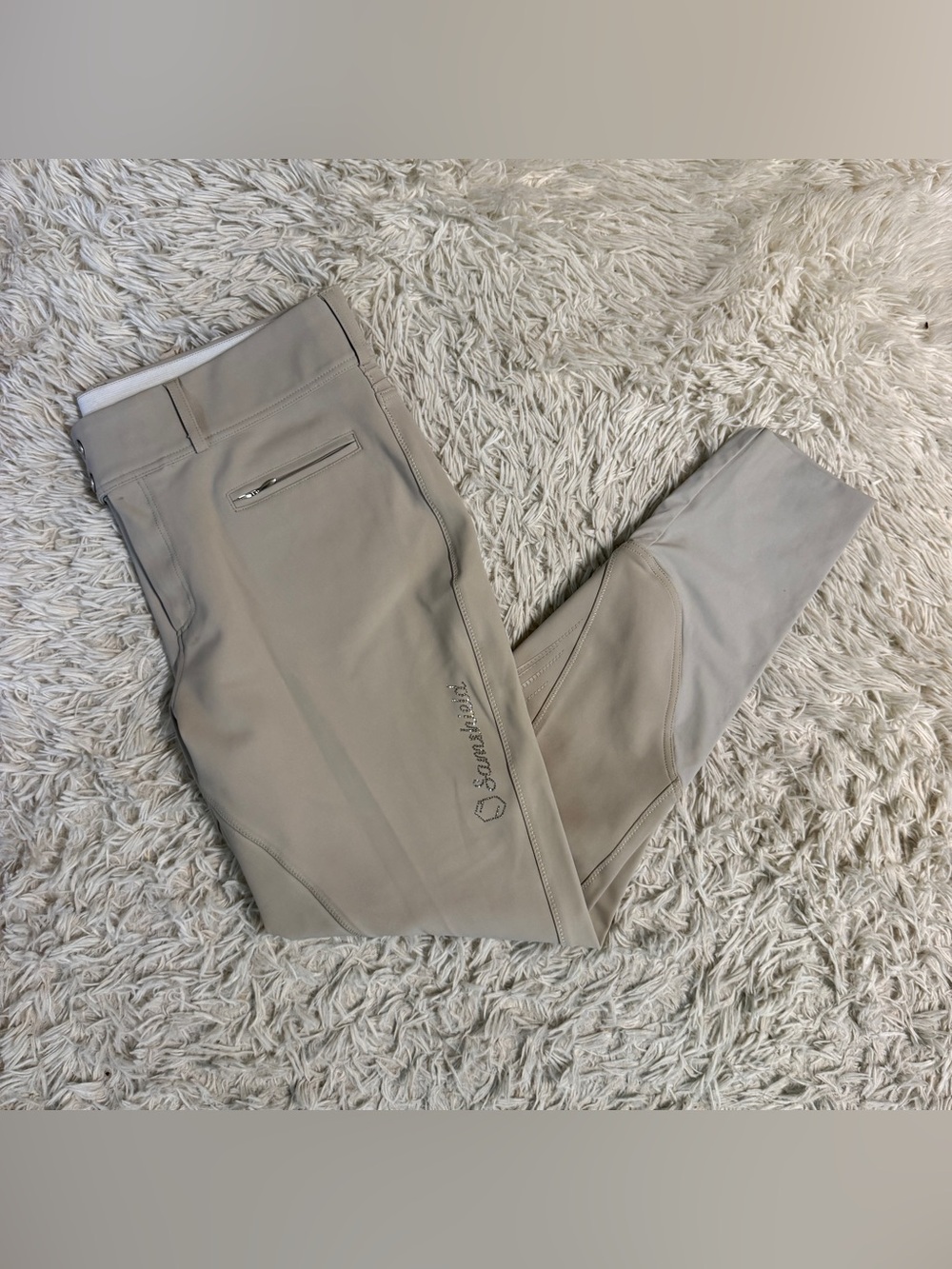 Women’s Size FR44/US34R Tan Samshield Knee Patch Horseback Riding Breeches